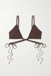 Christopher Esber Brown Wraparound Triangle Bikini Top In Brown