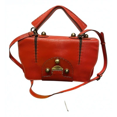 Pre-owned Fendi Patent Leather Handbag In Red