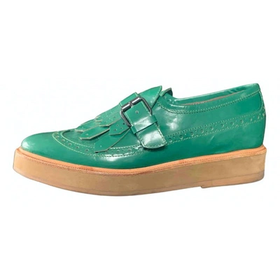 Pre-owned Mauro Grifoni Leather Flats In Green