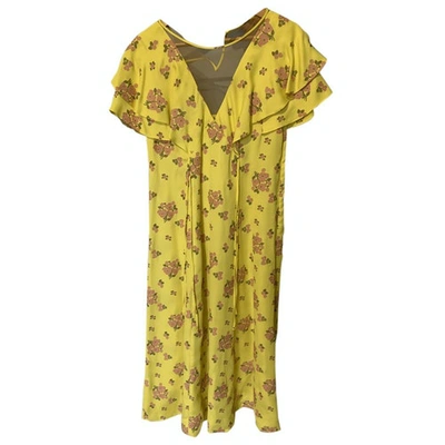 Pre-owned Max & Co Silk Mid-length Dress In Yellow