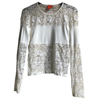 Pre-owned Christian Lacroix Lace Blouse In Ecru