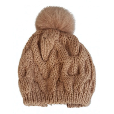 Pre-owned Yves Salomon Camel Wool Hat