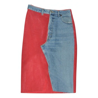 Pre-owned Atos Lombardini Mid-length Skirt In Red