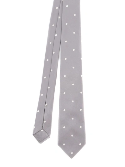 Kiton Cravatta In Pois Grigio