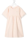 CHLOÉ EMBROIDERED-LOGO COTTON DRESS