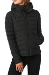 Bernardo Hooded Quilted Water Repellent Jacket In Black