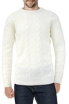 X-ray Cable Knit Sweater In Off White