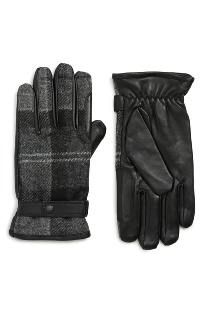 Barbour Newbrough Gloves In Black/grey