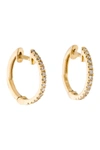 ADORNIA FINE 14K YELLOW GOLD PAVE DIAMOND 12MM HUGGIE HOOP EARRINGS,791109044308