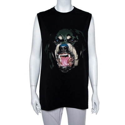 Pre-owned Givenchy Black Rottweiler Print Sleeveless T-shirt Xs