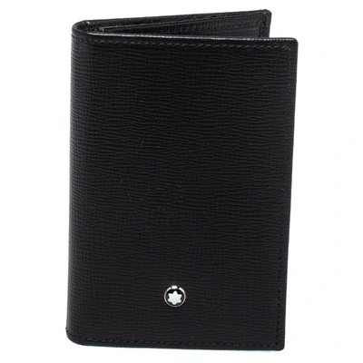 Pre-owned Montblanc Black Leather Meisterstuck Business Card Holder