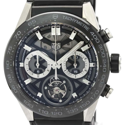 Pre-owned Tag Heuer Black Ceramic Carrera Automatic Car5a8y Men's Wristwatch 45 Mm