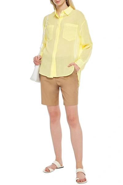 Maje Cazelle Oversized Button-down Shirt In Pale Yellow