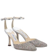 Jimmy Choo Silver Mair 90 Glitter Pumps In Silver