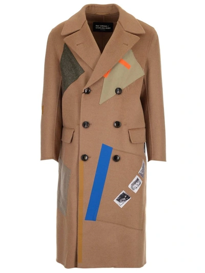 Raf Simons Beige Sterling Ruby Edition Patches Coat In Brown