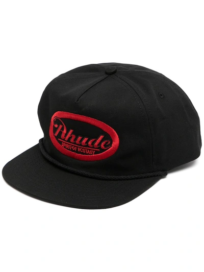 Rhude Logo刺绣棒球帽 In Black