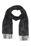 Hickey Freeman Cashmere Paisley Scarf In Black