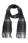 Hickey Freeman Cashmere Plaid Scarf In Black