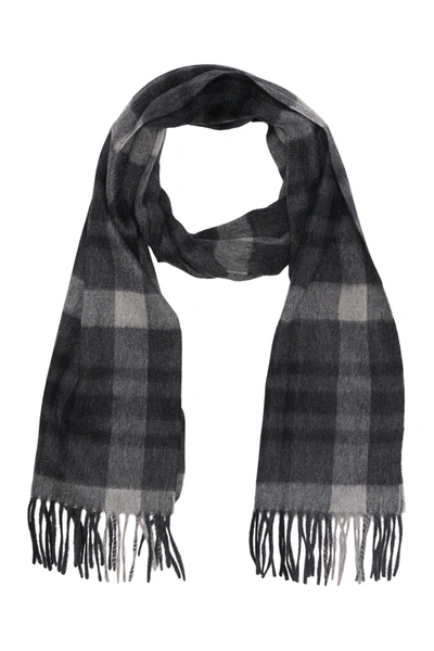 Hickey Freeman Cashmere Plaid Scarf In Black