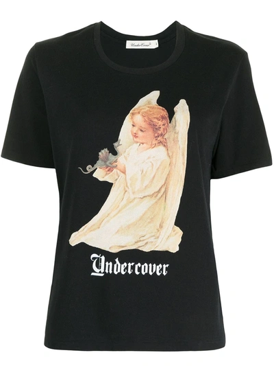 Undercover Angel Graphic Logo Cotton Tee In Black