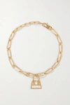 JACQUEMUS LE CHIQUITA HAMMERED GOLD-TONE NECKLACE