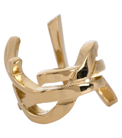 Saint Laurent Logo Single Earcuff In Gold