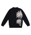 Il Gufo Palm Tree Cotton Knit Sweater In Blue