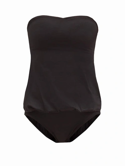 Norma Kamali Mio Strapless Sweatheart-neckline Swimsuit In Black