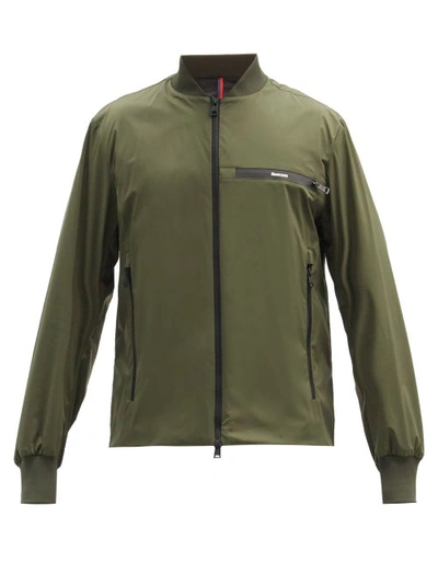 Moncler Leos Logo-print Satin-shell Bomber Jacket In Green