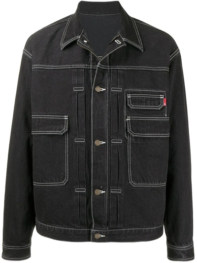 Salomon Buttoned Denim Blouson Jacket In Black