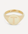 LIBERTY 9CT GOLD INITIAL SIGNET RING,000722975