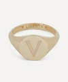 LIBERTY 9CT GOLD INITIAL SIGNET RING,000722980
