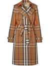 BURBERRY BELTED CHECK TRENCH COAT