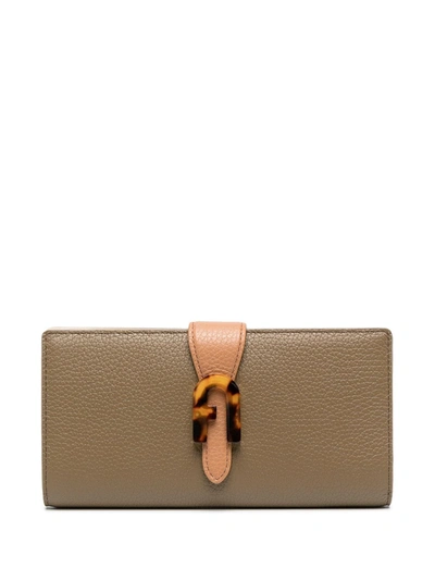 Furla Tortoise Appliqué Wallet In Green