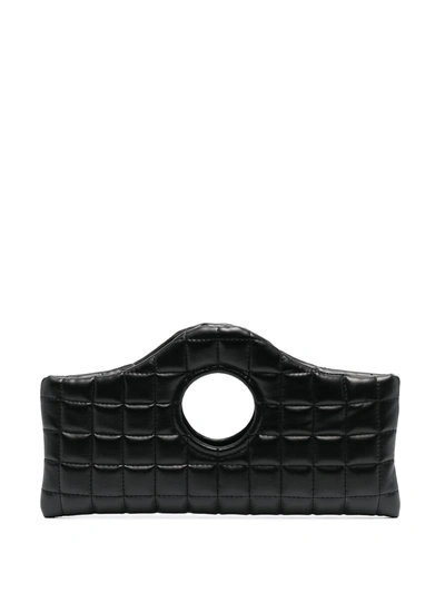 A.w.a.k.e. Quilted Top-handle Clutch Bag In Black