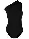 Rick Owens Black One-shoulder One-piece Swimsuit In Negro