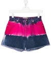 ALBERTA FERRETTI TEEN TIE-DYE DENIM SHORTS