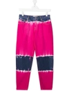 Alberta Ferretti Teen Tie-dye Straight Leg Jeans In Pink