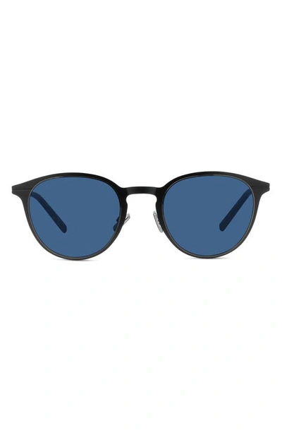 Dior Essential Ru Black Pantos Sunglasses In Matte Black/blue