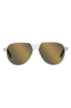 Dior Essential Ai Crystal Pilot Sunglasses In Crystal/bronze