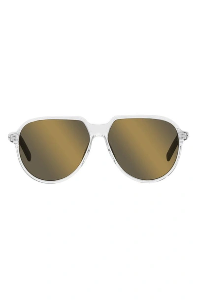 Dior Essential Ai Crystal Pilot Sunglasses In Crystal/bronze