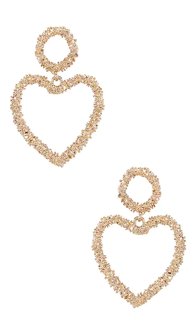Ettika Heart Drop Earrings In Gold