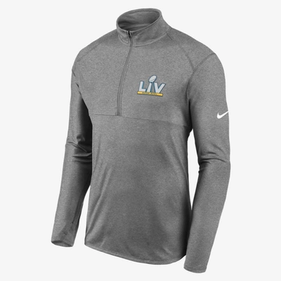 Nike Dri-fit Super Bowl Lv Logo Men's 1/4-zip Jacket In Charcoal Heather