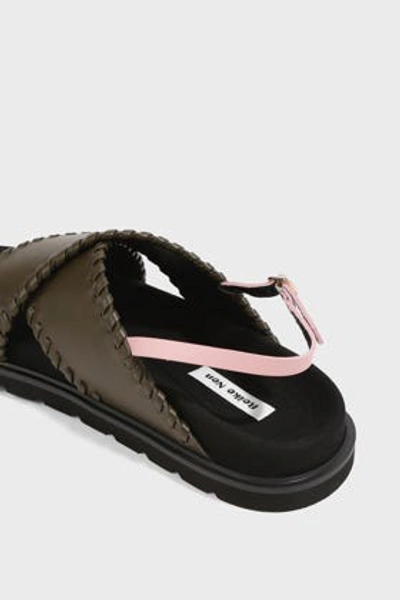 Reike Nen Leather Crossover Sandals In Green