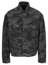Balenciaga Black Denim Camo Large Fit Jacket In Grey Camu