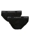Versace Black Logo Band Briefs In Black