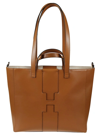 Hogan Basic Maxi Grande Shopping Bag In Brown