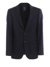 FAY BLUE WOOL TWILL BLAZER IN BLUE