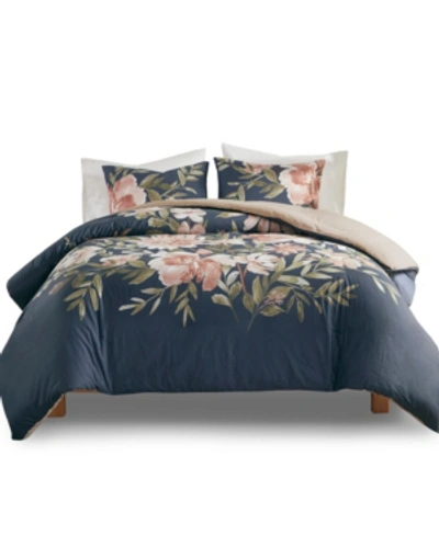 Madison Park Camillia Cotton 3-pc. Duvet Cover Set, King/california King Bedding In Navy