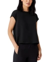 Eileen Fisher Slubby Organic Cotton Jersey Boxy Crewneck Top In Dark Pearl